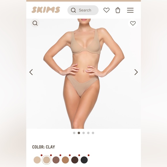 NWT SKIMS FITS EVERYBODY UNLINED APEX PLUNGE BRA CLAY 36DD - Picture 2 of 8